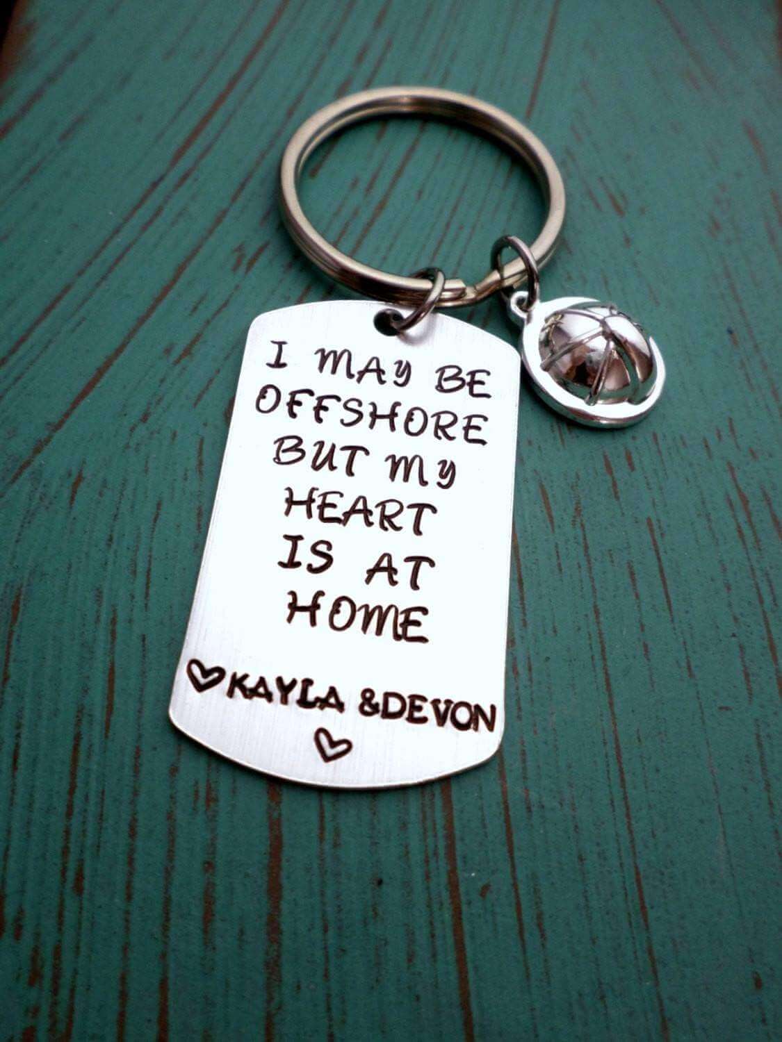 Offshore Keychain, Offshore Wife, Offshore Girlfriend, Gift for Oil Field Men, Offshore Worker, Keychains, HandmadeLoveStories, HandmadeLoveStories , [Handmade_Love_Stories], [Hand_Stamped_Jewelry], [Etsy_Stamped_Jewelry], [Etsy_Jewelry]