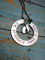 Green Ribbon Necklace, Organ Transplant, Organ Donation, Gastroparesis, Traumatic Brain Injury, Necklaces, HandmadeLoveStories, HandmadeLoveStories , [Handmade_Love_Stories], [Hand_Stamped_Jewelry], [Etsy_Stamped_Jewelry], [Etsy_Jewelry]