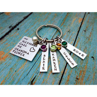 My Blessings Call Me Grandma, Name Tag Keychains, Swarovski Birthstones, Perfect Gift from the kids, Keychains, HandmadeLoveStories, HandmadeLoveStories , [Handmade_Love_Stories], [Hand_Stamped_Jewelry], [Etsy_Stamped_Jewelry], [Etsy_Jewelry]