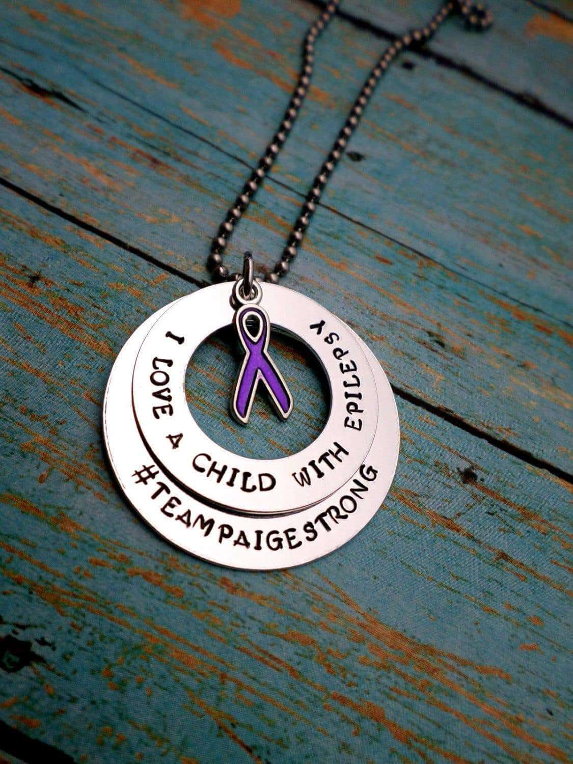Epilepsy Awareness, I Love A Child With Epilepsy, Purple Ribbon Cause, Epilepsy Jewelry, Necklaces, HandmadeLoveStories, HandmadeLoveStories , [Handmade_Love_Stories], [Hand_Stamped_Jewelry], [Etsy_Stamped_Jewelry], [Etsy_Jewelry]