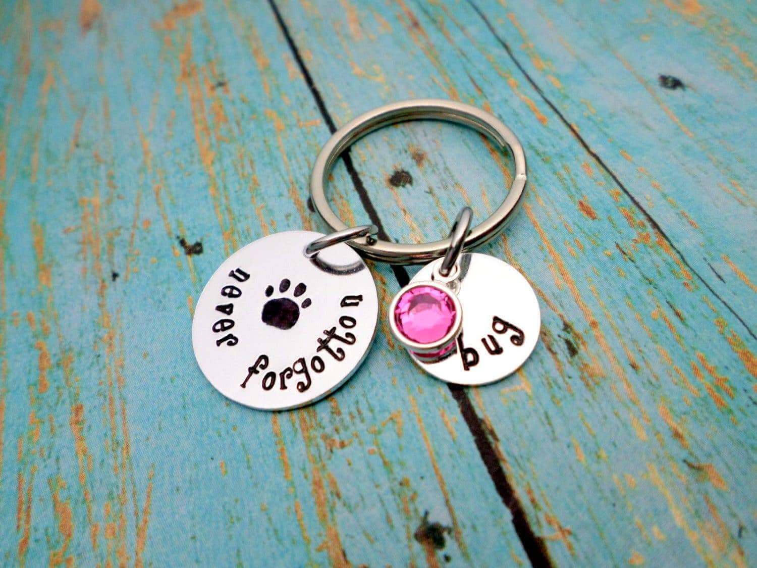 Never Forgotton, Pet Memorial, Angel With Paws, Family Dog, Family Cat, Family Pet, Lost Pet, Res, Keychains, HandmadeLoveStories, HandmadeLoveStories , [Handmade_Love_Stories], [Hand_Stamped_Jewelry], [Etsy_Stamped_Jewelry], [Etsy_Jewelry]