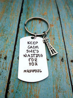 Keep Calm, Oil Derrick Keychain, Oilfield Wife, Oilfield Girlfriend, Gift for Oil Field Men, Oil, Keychains, HandmadeLoveStories, HandmadeLoveStories , [Handmade_Love_Stories], [Hand_Stamped_Jewelry], [Etsy_Stamped_Jewelry], [Etsy_Jewelry]