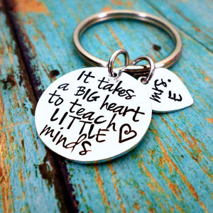 Big Heart to Teach, Teacher Gift, End of Year Gift, #1 Teacher, School Teacher, Son's Teacher, Keychains, HandmadeLoveStories, HandmadeLoveStories , [Handmade_Love_Stories], [Hand_Stamped_Jewelry], [Etsy_Stamped_Jewelry], [Etsy_Jewelry]
