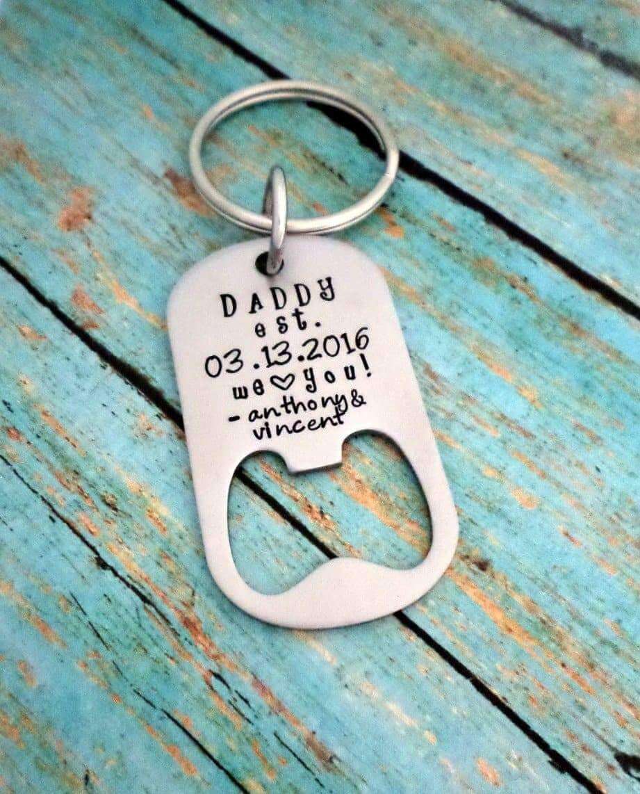 Daddy est., We love you, Father's Bottle Opener Keychain, #1 Dad, Fathers Day Gift,  Gift for, Bottle Openers, HandmadeLoveStories, HandmadeLoveStories , [Handmade_Love_Stories], [Hand_Stamped_Jewelry], [Etsy_Stamped_Jewelry], [Etsy_Jewelry]