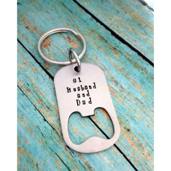Husband's Bottle Opener Keychain, #1 Dad, Fathers Day Gift, Gift for Dad, Gift for Husband, Gift, Bottle Openers, HandmadeLoveStories, HandmadeLoveStories , [Handmade_Love_Stories], [Hand_Stamped_Jewelry], [Etsy_Stamped_Jewelry], [Etsy_Jewelry]