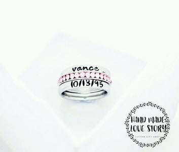 Stackable Name Rings, Custom Hand Stamped Rings, Personalized Gift, Eternity rings, Stainless Steel, Rings, HandmadeLoveStories, HandmadeLoveStories , [Handmade_Love_Stories], [Hand_Stamped_Jewelry], [Etsy_Stamped_Jewelry], [Etsy_Jewelry]